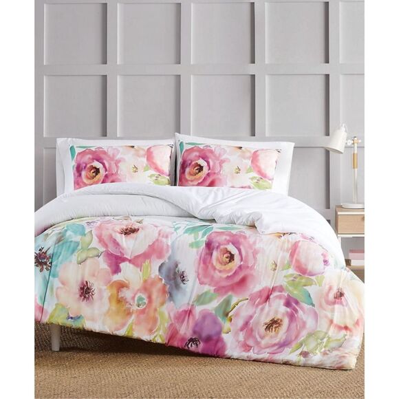 NIP Christian Siriano New York Spring Flowers 3 Piece Duvet Set Full Queen - Picture 1 of 5